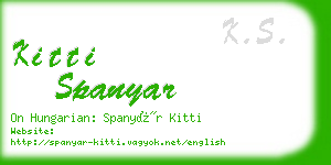 kitti spanyar business card